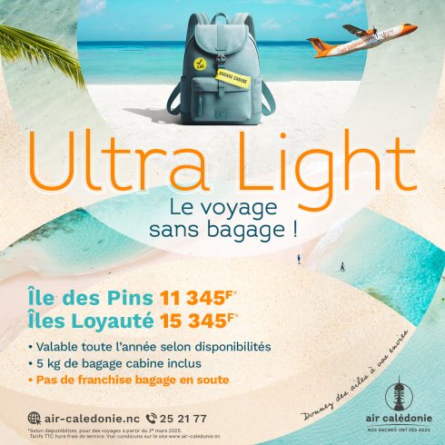 Nouveau tarif Ultra Light le voyage sans bagage - Air Calédonie